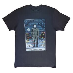 New Men's Michael Myers "The Boogeyman" Tee Shirt Cotton Medium Black Halloween